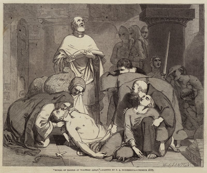 Enterro de Harold na Abadia de Waltham de Frederick Richard Pickersgill