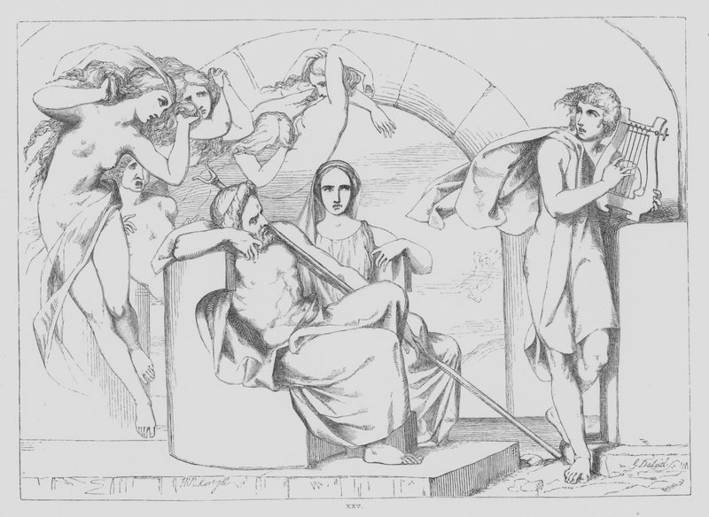 John Milton, A Pensiva (gravura) de Frederick Richard Pickersgill