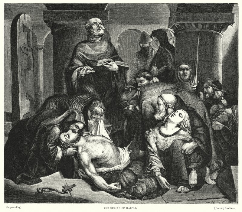 O Enterro de Harold (gravura) de Frederick Richard Pickersgill