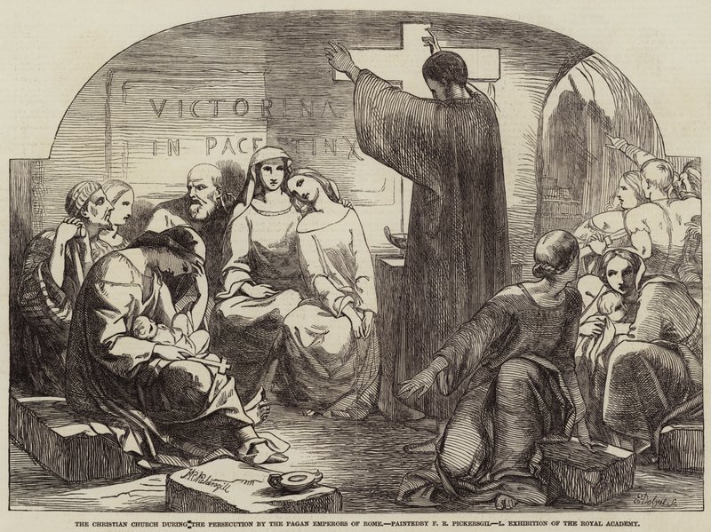 A Igreja Cristã durante a Perseguição pelos Imperadores Pagãos de Roma de Frederick Richard Pickersgill