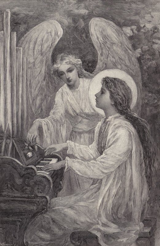 Santa Cecília - um Fragmento (gravura) de Frederick Stuart (after) Church