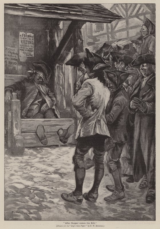 "Depois do jantar vem a conta" (gravura) de Frederick William Burton