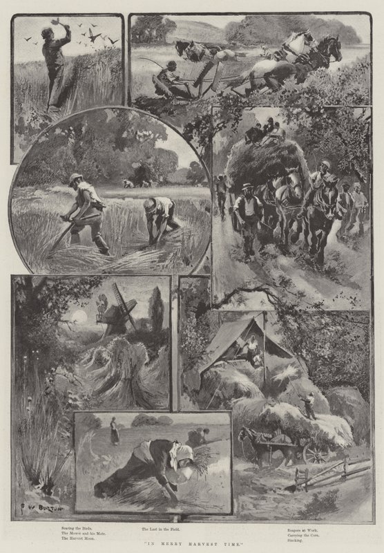 Em Merry Harvest Time de Frederick William Burton