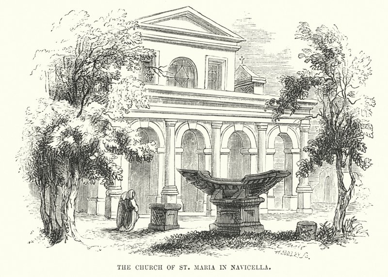A Igreja de Santa Maria em Navicella (gravura) de Frederick William Fairholt