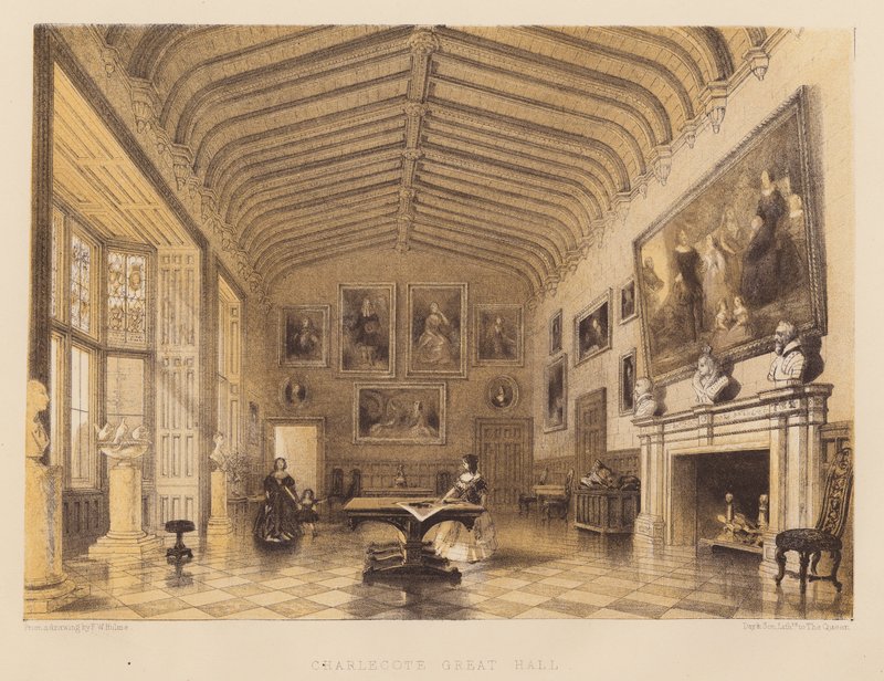 Charlecote Great Hall (aquatint) de Frederick William Hulme