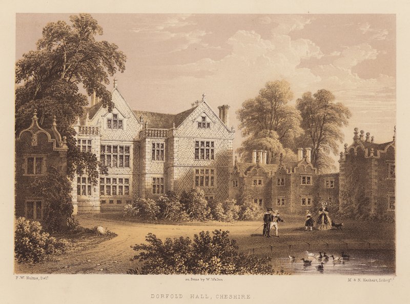 Dorfold Hall, Cheshire (aquatint) de Frederick William Hulme