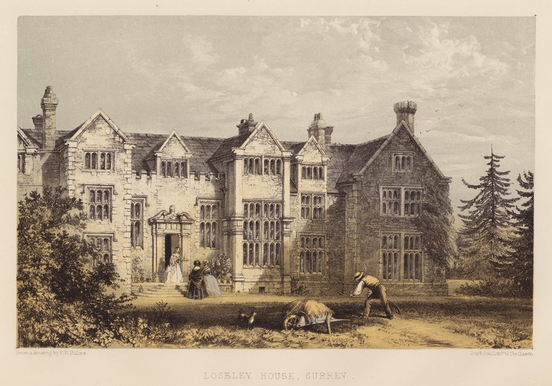 Loseley House, Surrey (aquatint) de Frederick William Hulme