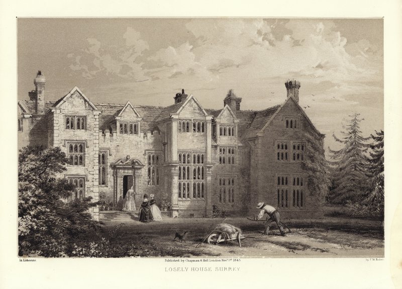 Losely House, Surrey (litotint) de Frederick William Hulme