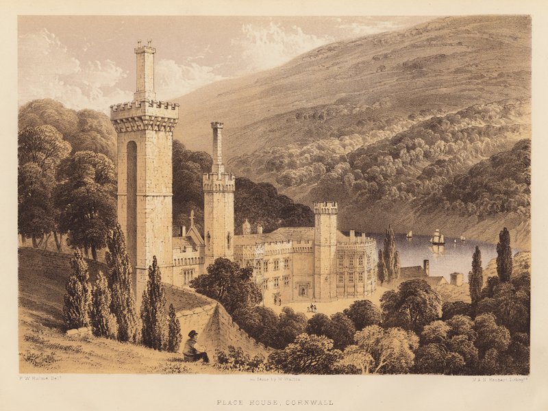 Place House, Cornwall (aquatint) de Frederick William Hulme