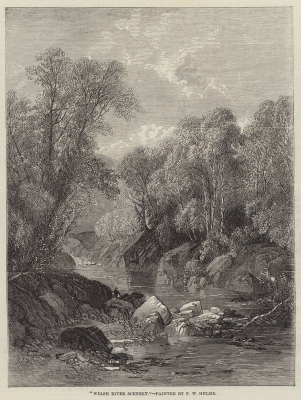 Cenário do Rio Galês de Frederick William Hulme