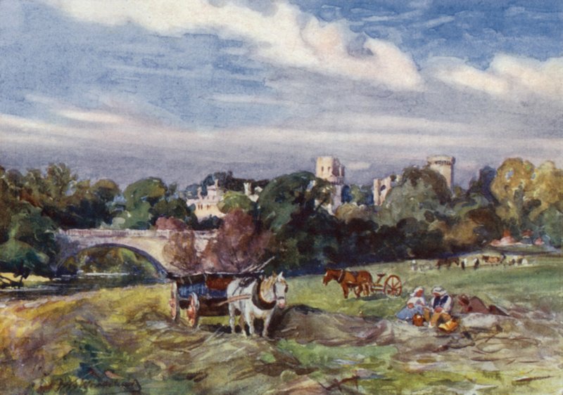 Castelo de Warwick da ponte de Frederick William Newton Whitehead
