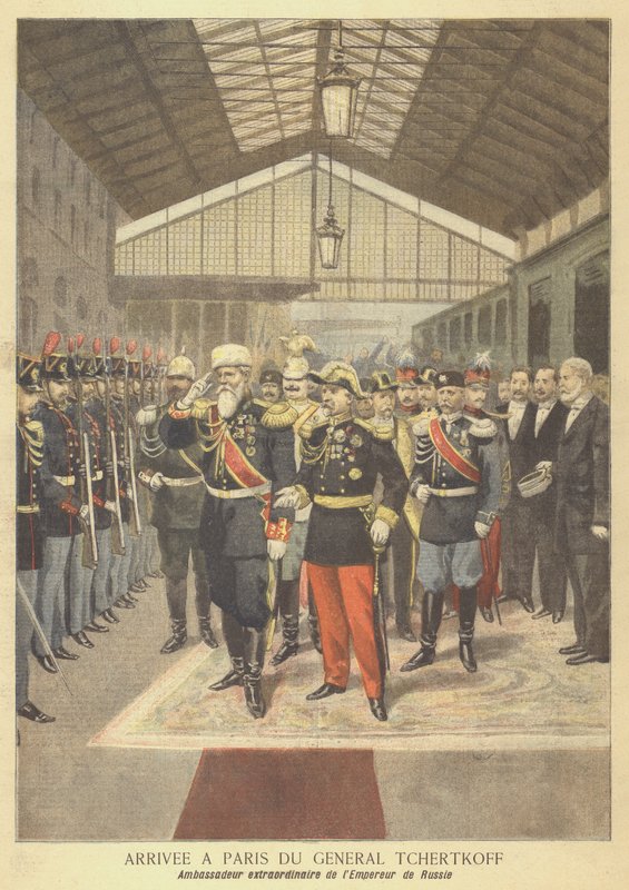 Chegada a Paris do general Chertkov, embaixador russo na França de French School