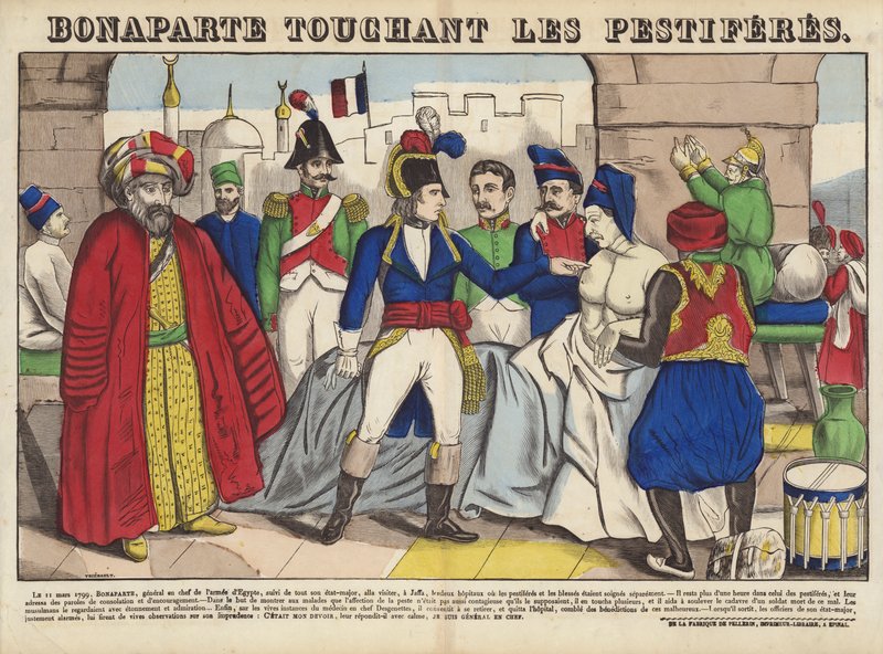 Bonaparte tocando os pestiferes de French School