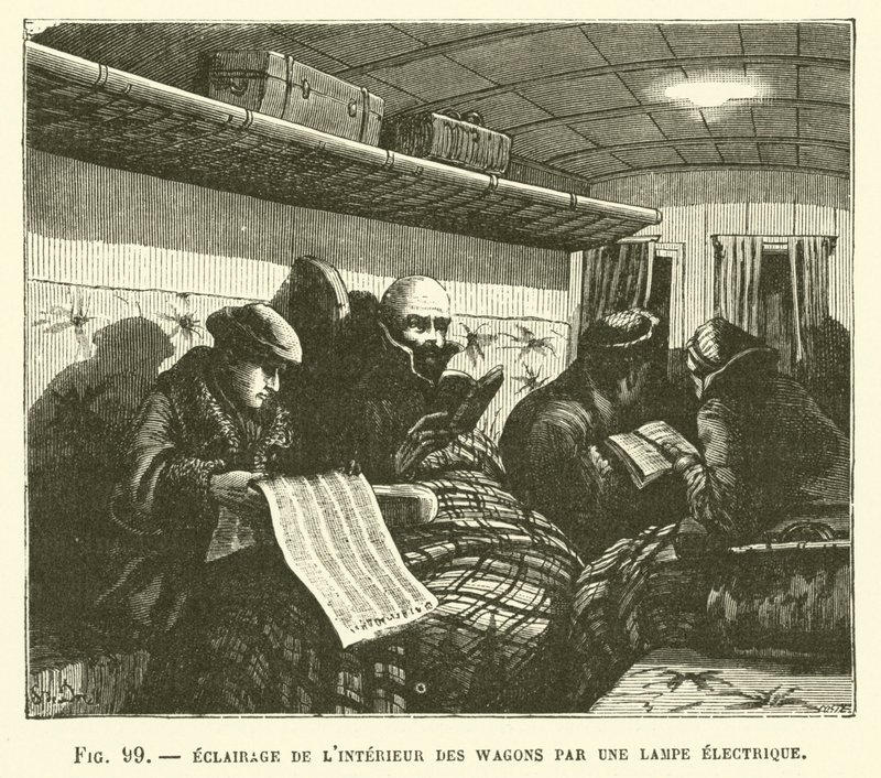 Iluminação Interior de Vagões por uma Lâmpada Elétrica de French School