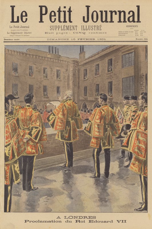 Edward VII sendo proclamado rei, Londres de French School