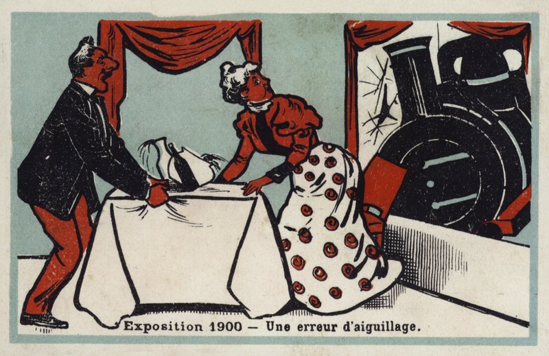 Exposição 1900 - um erro de comutação (cromolitro) de French School