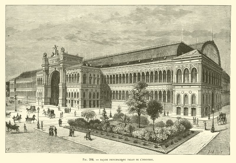 Fachada principal do palácio da indústria de French School