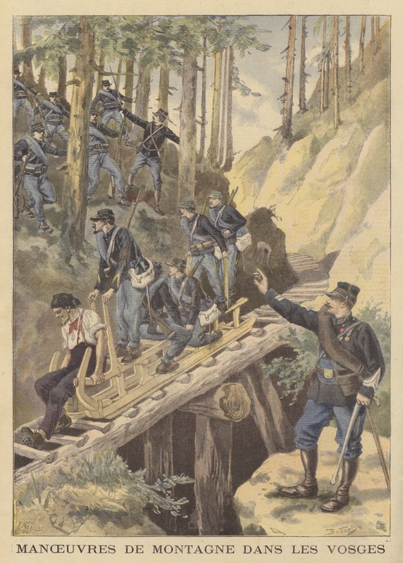 Soldados franceses em manobras de montanha nos Vosges de French School
