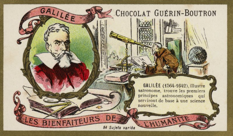 Galileo Galilei, físico italiano, matemático e astrônomo (cromolito) de French School