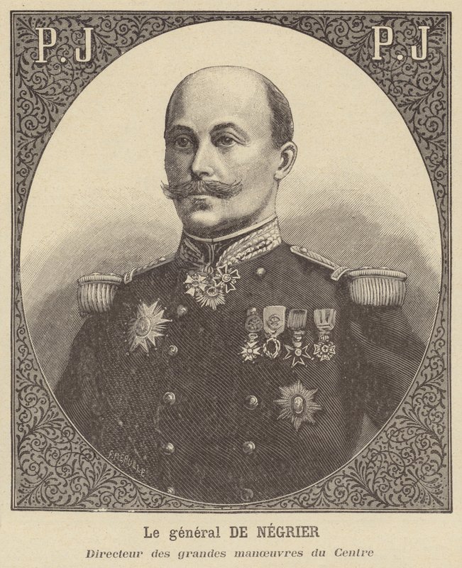 General de Negrier, diretor das grandes manobras do exército francês no centro de French School