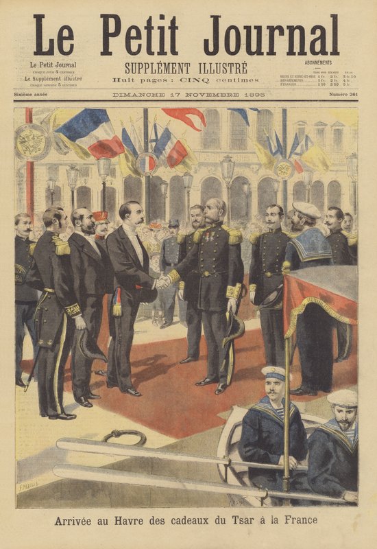Presentes do czar russo para a França chegando a Le Havre de French School
