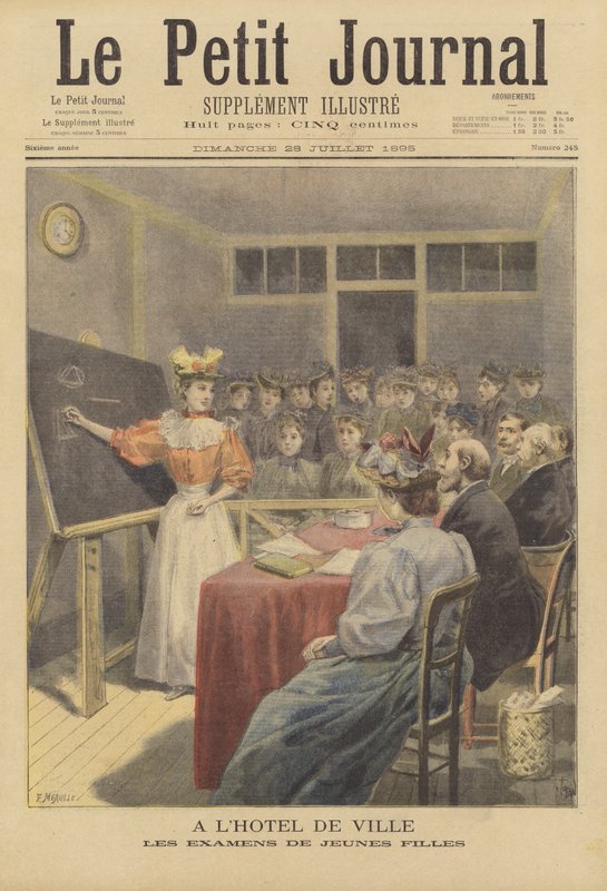 Meninas fazendo exames no Hotel de Ville de French School
