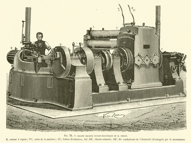 Grande máquina dínamo-elétrica de M Edison de French School