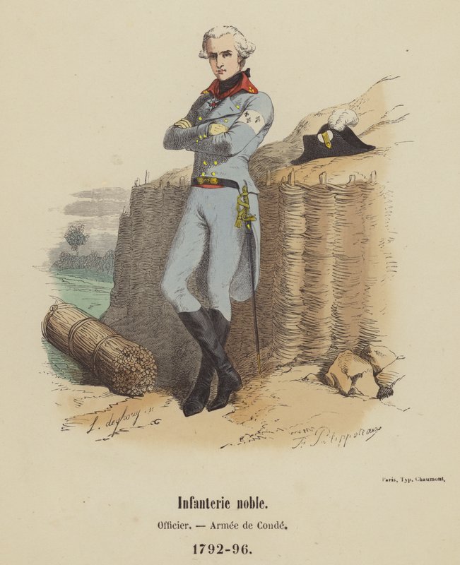 Infantaria Nobre, Oficial do Exército de Conde, 1792-96 de French School