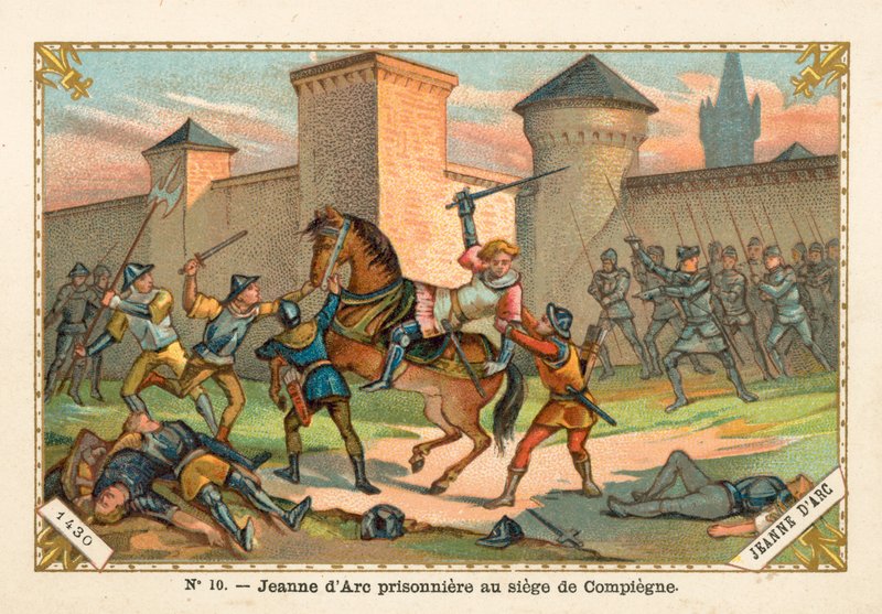 Joana d&39;Arc feita prisioneira no cerco de Compiegne, 1430 de French School