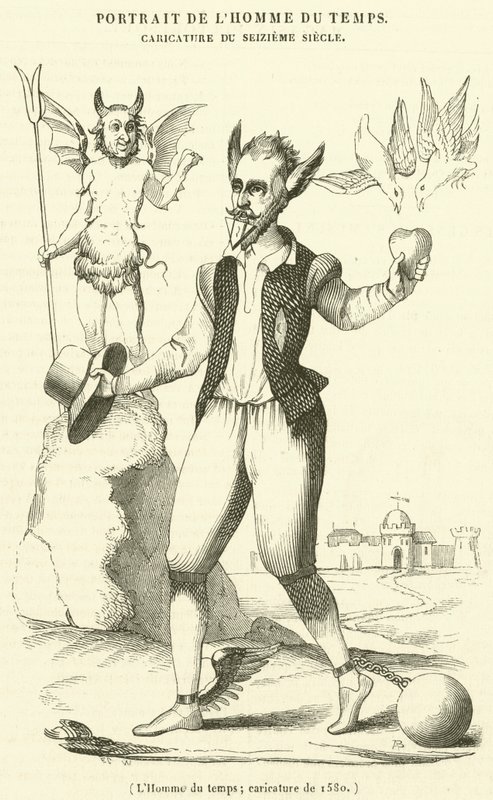 O homem do tempo, caricatura de 1580 de French School
