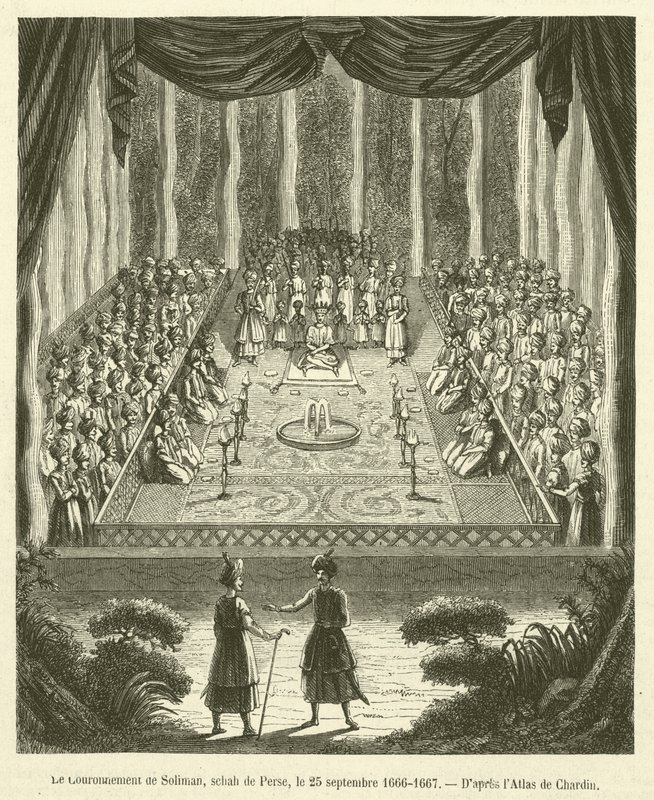 A coroação de Soliman, schah da Pérsia, 25 de setembro de 1666-1667 de French School