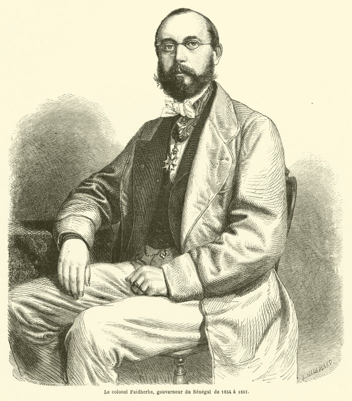 Coronel Faidherbe, governador do Senegal de 1854 a 1861 de French School
