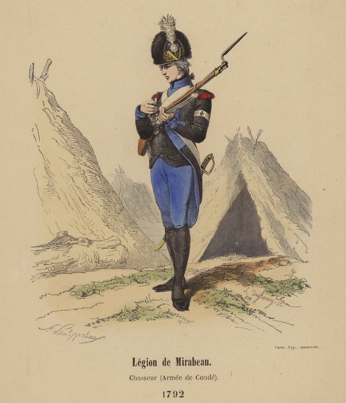 Legião de Mirabeau, Caçador (Armee de Conde), 1792 de French School