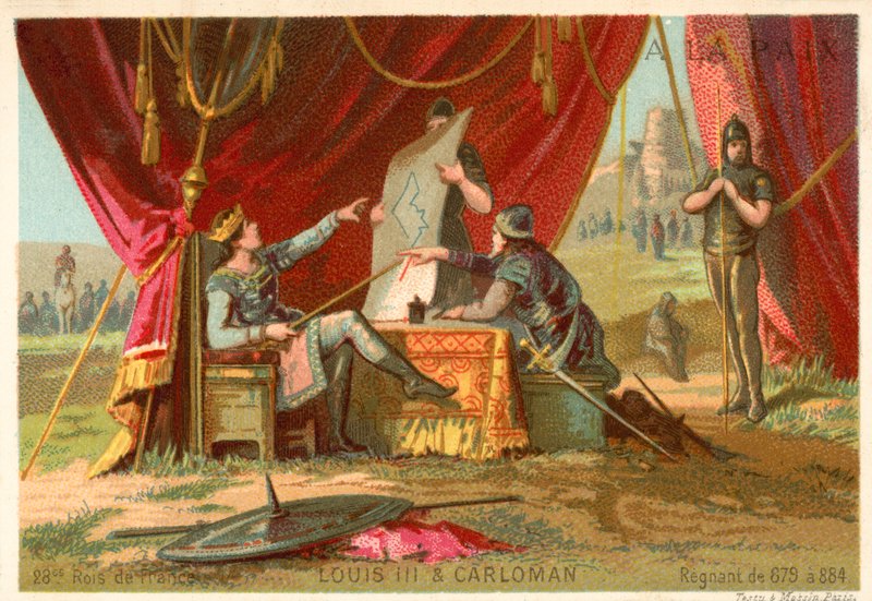 Louis III e Carloman, rei dos francos de French School