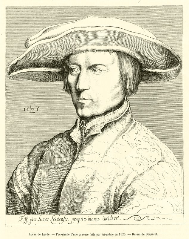 Lucas de Leiden, Fac-símile de uma gravura feita por ele mesmo em 1525 de French School