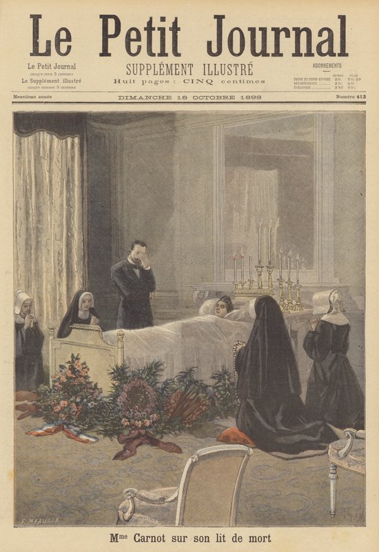 Madame Carnot em seu leito de morte de French School