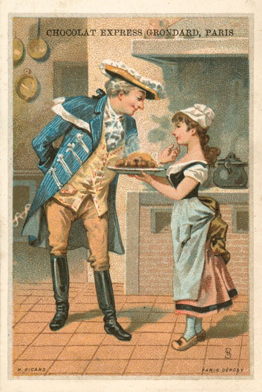 Homem e cozinha menina de French School