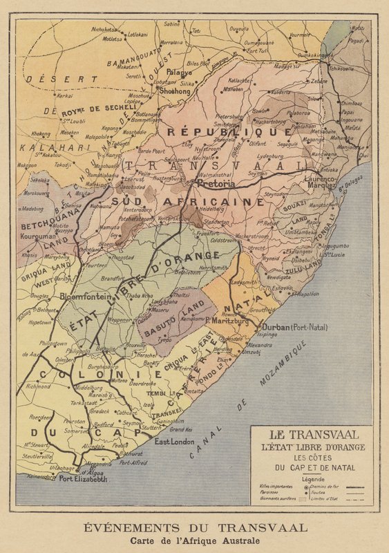 Mapa, de, áfrica sul de French School