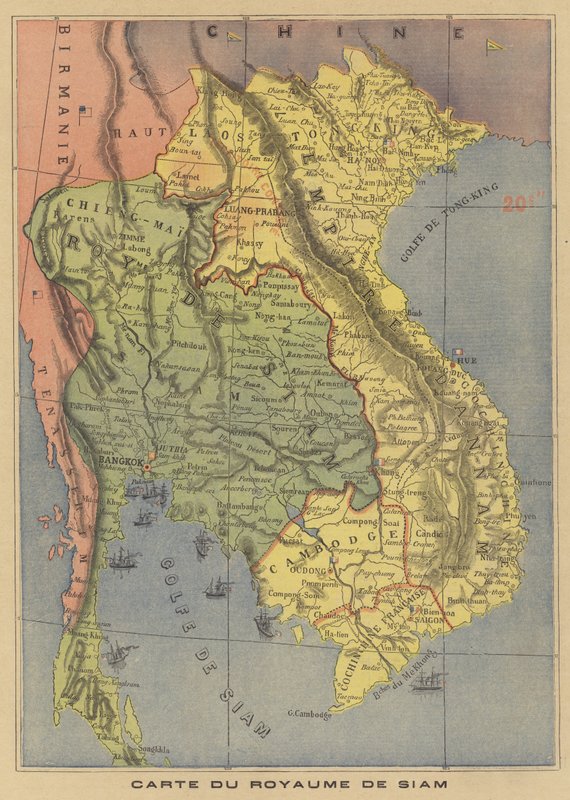 Mapa do Reino do Sião de French School