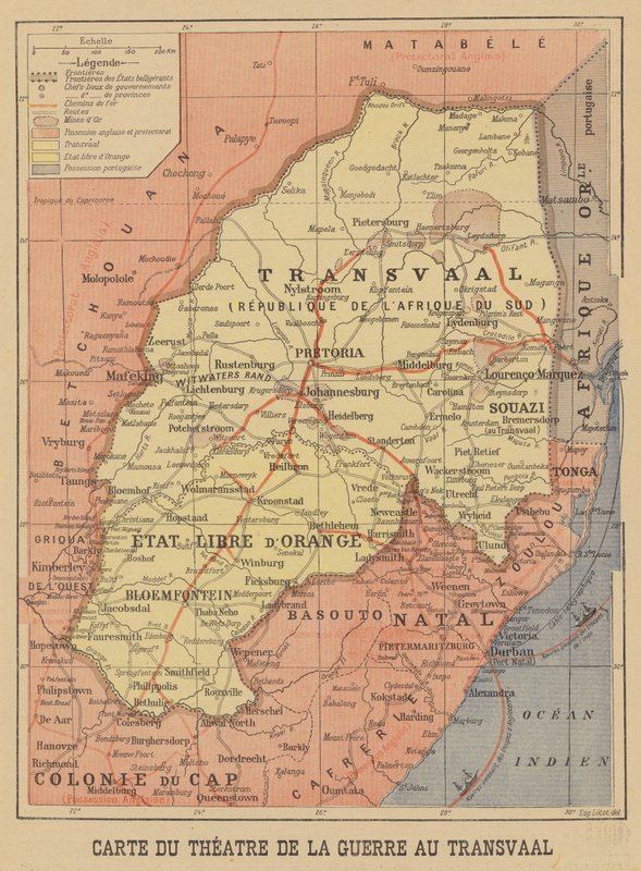 Mapa do teatro da guerra dos bôeres de French School