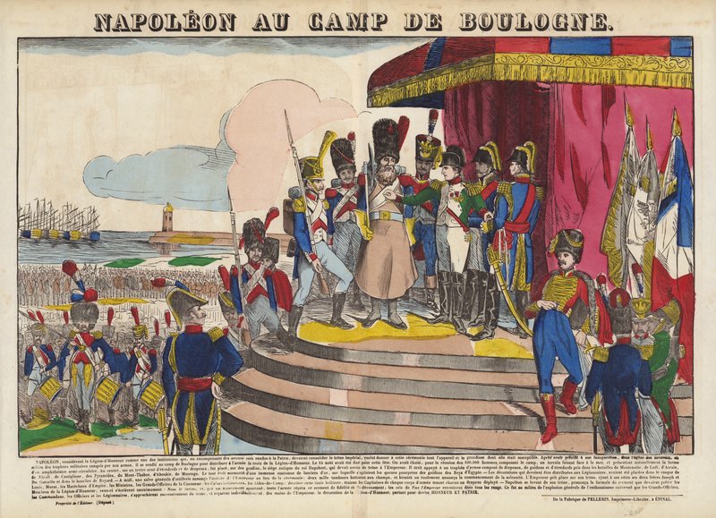 Napoleão no acampamento de Boulogne de French School