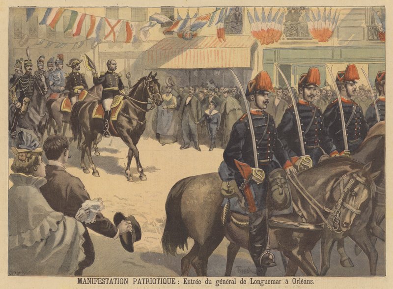 Demonstração Patriótica: General Longuemar entrando em Orleans de French School