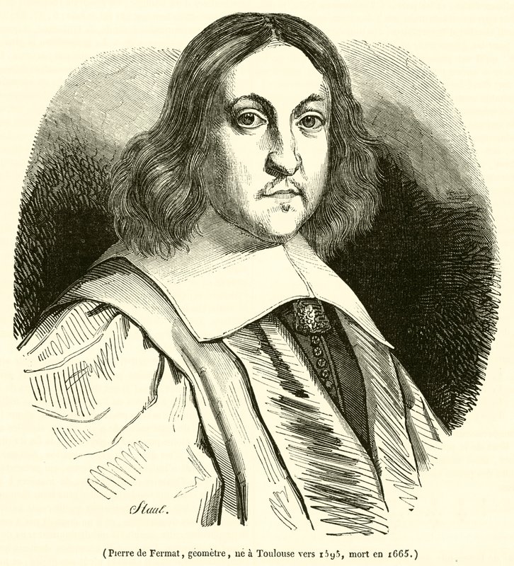 Pierre de Fermat, geômetra, não teve Toulouse por volta de 1595, morreu em 1665 de French School