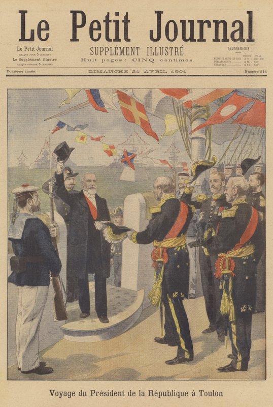 Presidente Loubet da França visitando Toulon de French School