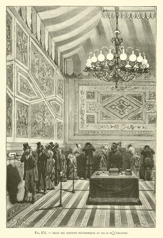Sala de audiência de telefone no Palácio da indústria de French School