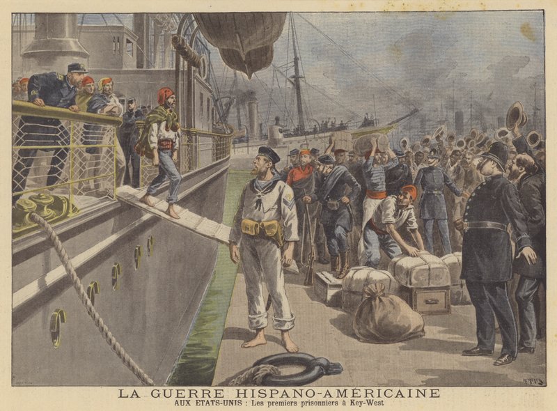 A guerra hispano-americana: os primeiros prisioneiros de guerra espanhóis que chegam a Key West de French School