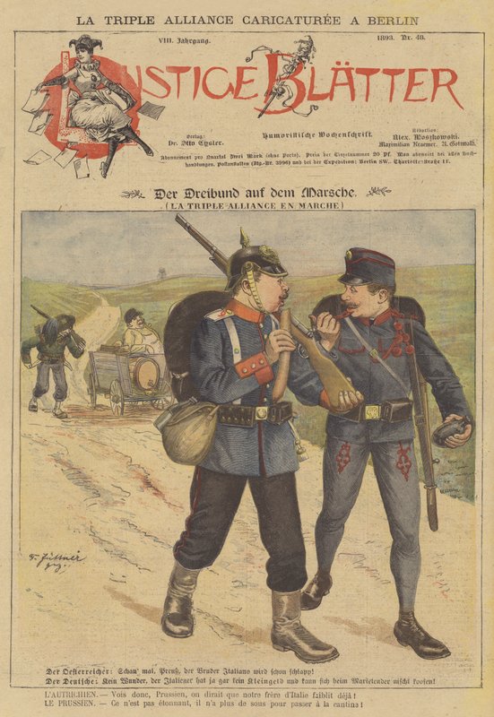 A tríplice aliança caricaturada em Berlim de French School
