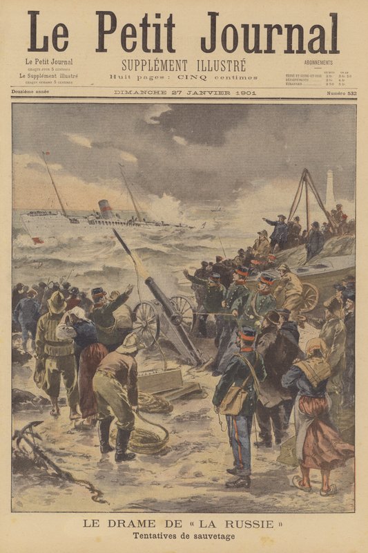 O naufrágio do navio Russie na costa do sul da França de French School