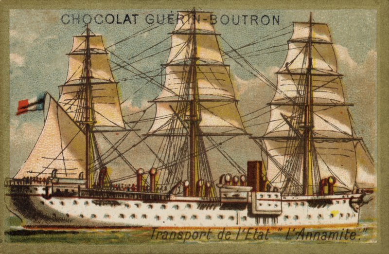 Navio de transporte Annamite (chromolitho) de French School