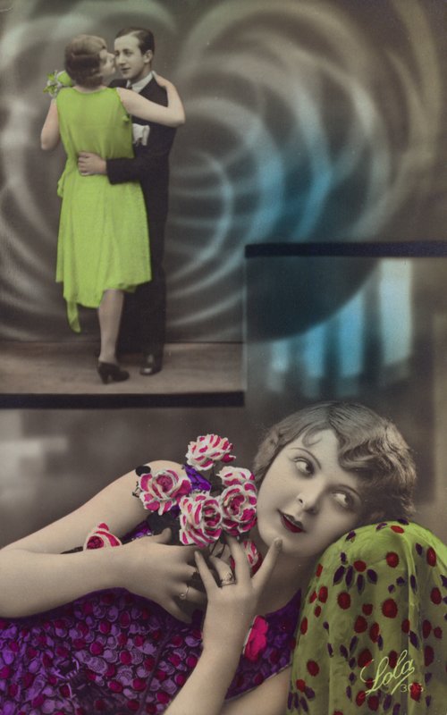 Uma jovem sonha em dançar com um homem (foto colorida) de French Photographer